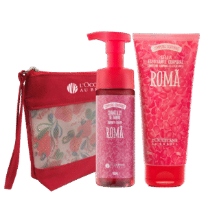 Combo Romã: Chantilly de Banho, Geleia Esfoliante + Necessaire